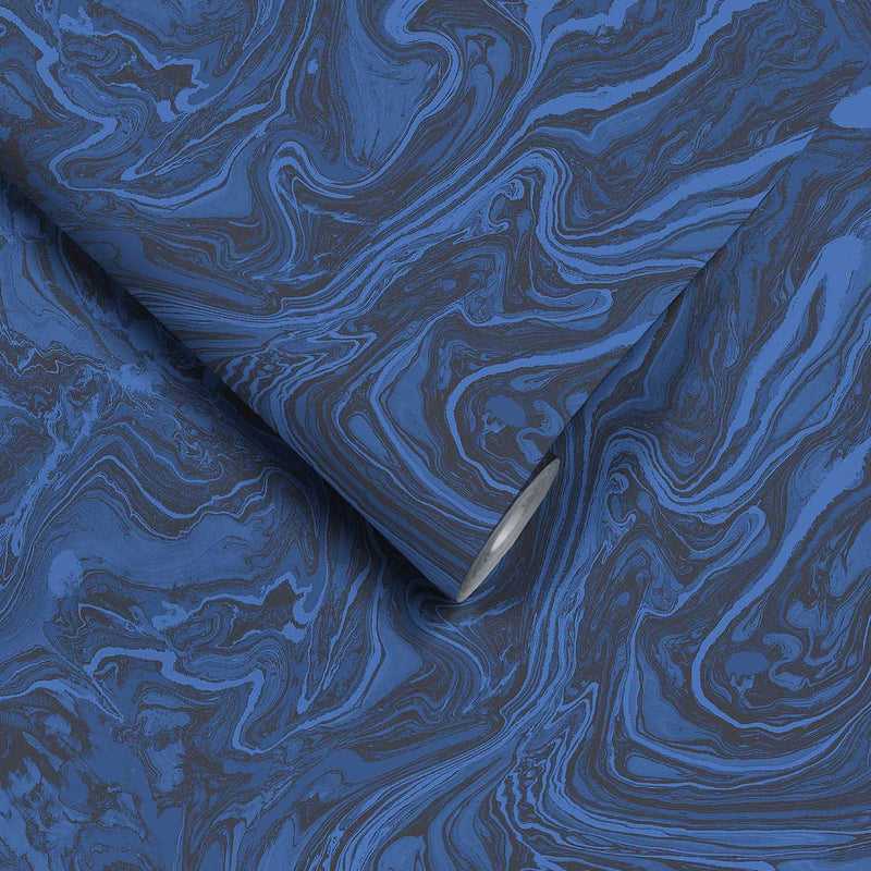Flow Deep Ocean Blue Wallpaper