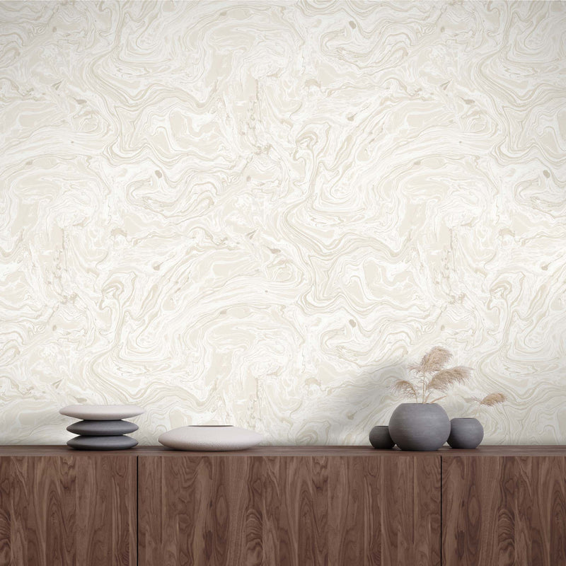 Flow Marbled effect Wallpaper in Stone Wallpaper By Woodchip & Magnolia