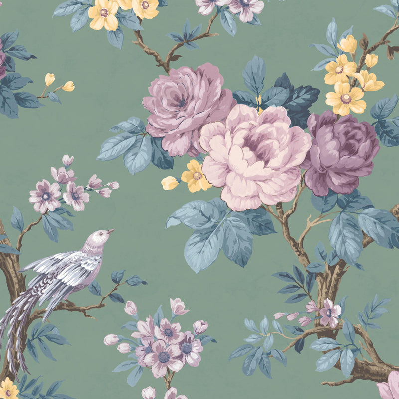 Dawn Chorus in Forest Green Wallpaper By Woodchip & Magnolia