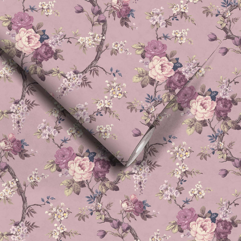 Ditsy Floral Smokey Heather Wallpaper