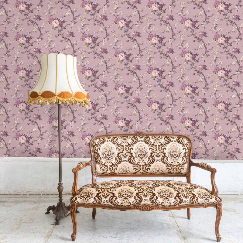 Ditsy Floral in Smokey Heather Wallpaper By Woodchip & Magnolia