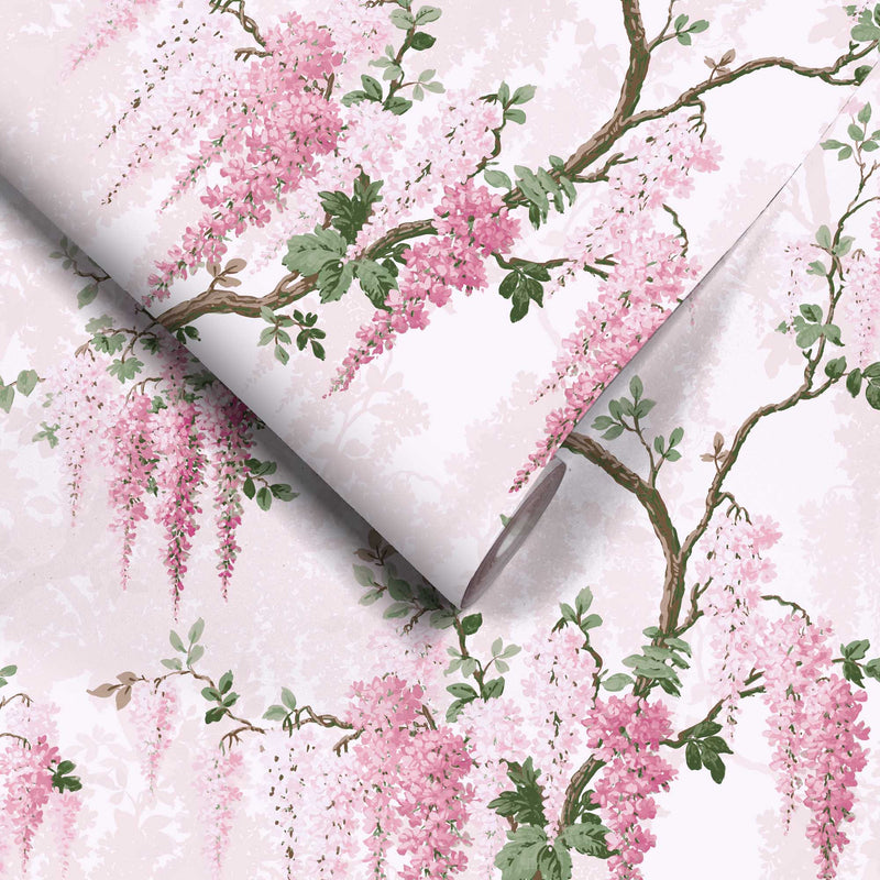 Wisteria Pretty Pink Wallpaper