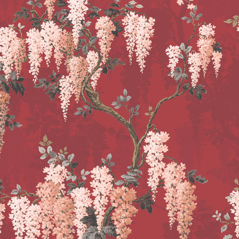 Wisteria Boudoir Berry Red Wallpaper