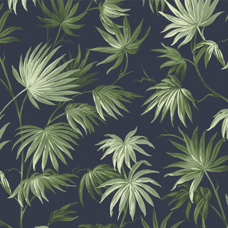 Va Va Frome Noir Green Leaf Botanical Wallpaper By Pearl Lowe
