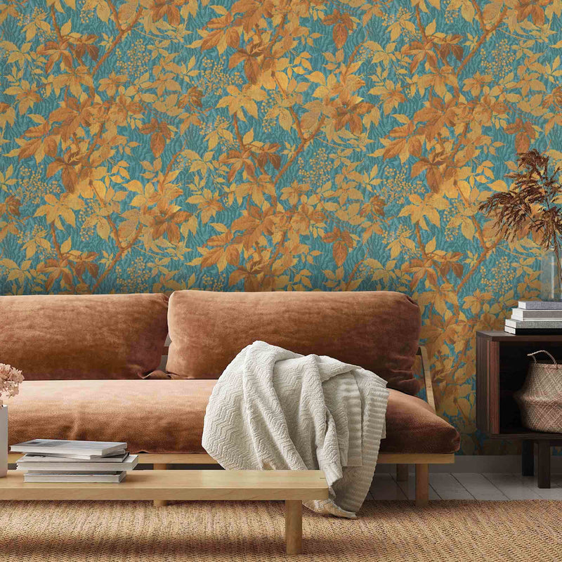 Tropic Teal Spice Wallpaper