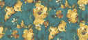 Expressive Floral Teal/Yellow Mural