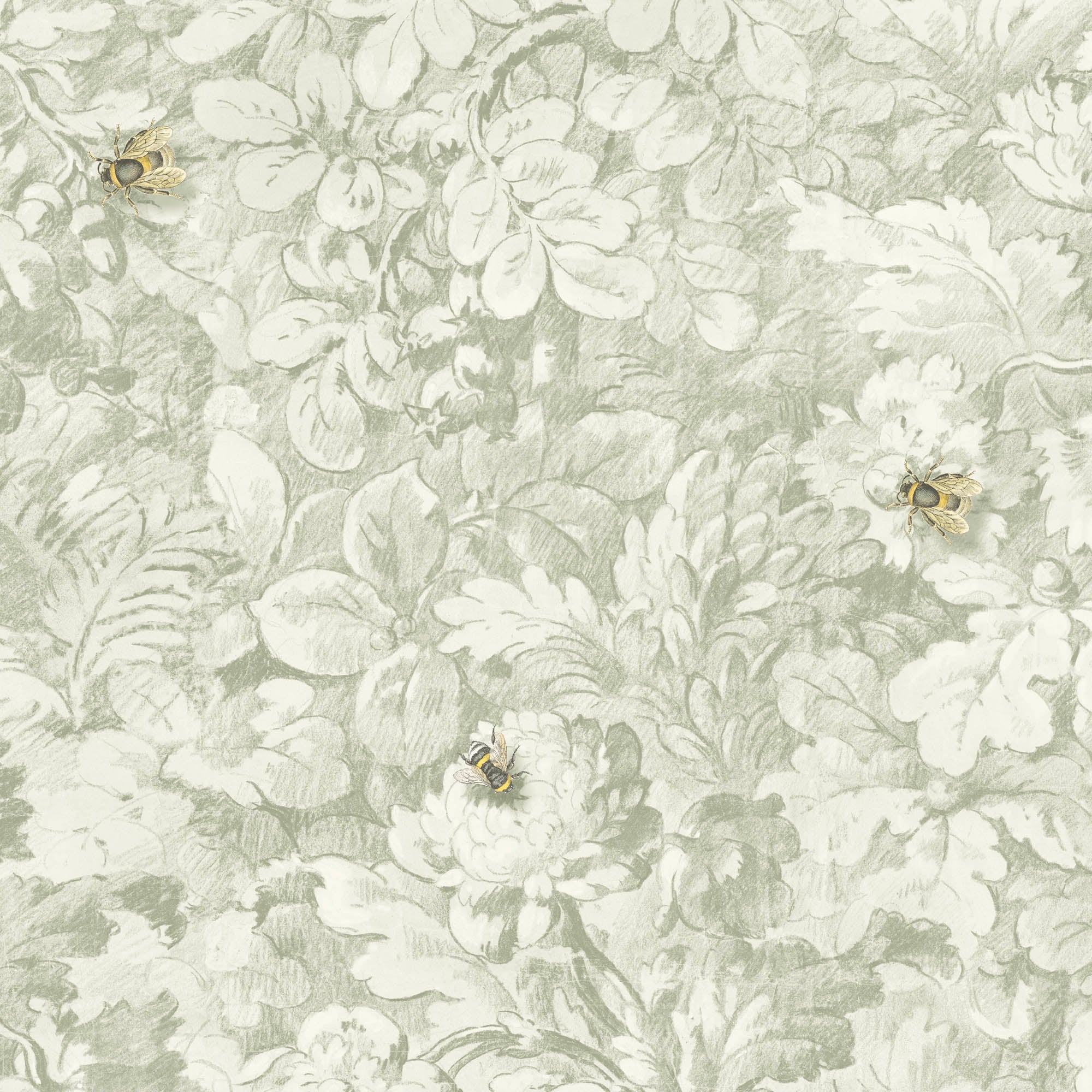 Busy Bee Bracken Wallpaper – Botanical, Floral, Paste-the-Wall