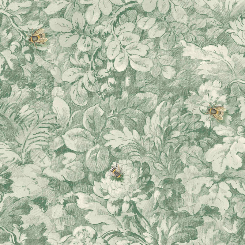 Busy Bee Moss Green Wallpaper