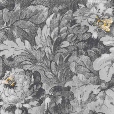 Busy Bee Charcoal Wallpaper