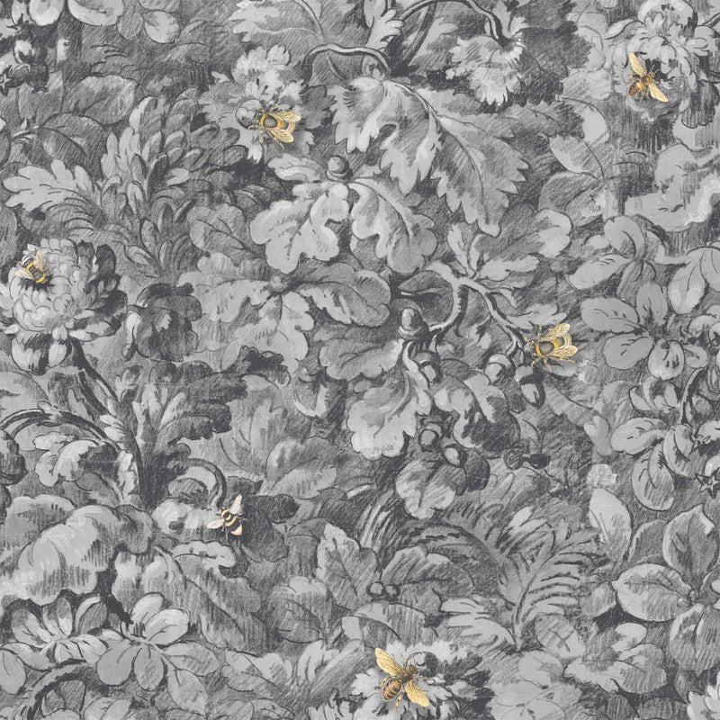 Busy Bee Charcoal Wallpaper