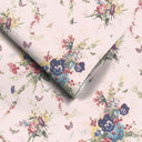 Violas and Butterflies Pink Wallpaper