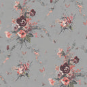 Violas and Butterflies Grey Wallpaper