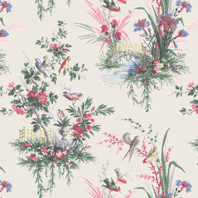 Magical Garden in Linen Wallpaper