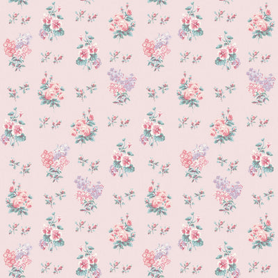Posies in Pale Pink Wallpaper
