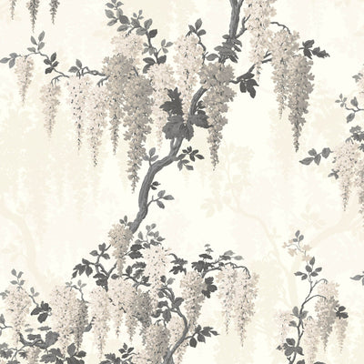 Wisteria Floral wallpaper in Linen Wallpaper By Pearl Lowe 