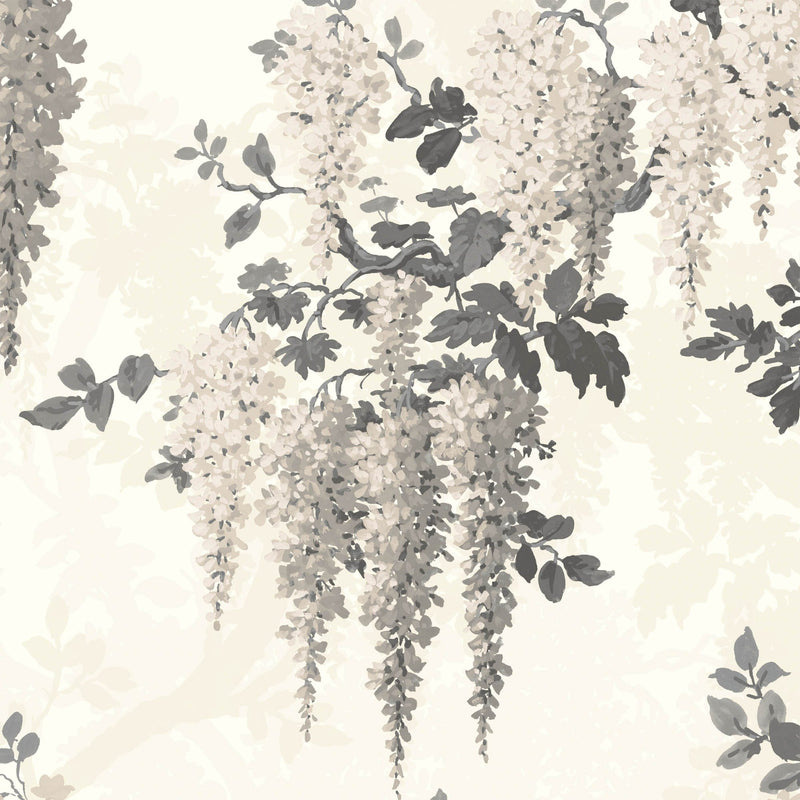 Wisteria Floral wallpaper in Linen Wallpaper By Pearl Lowe 