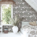 Wisteria in Latte/Slate Grey Wallpaper By Pearl Lowe