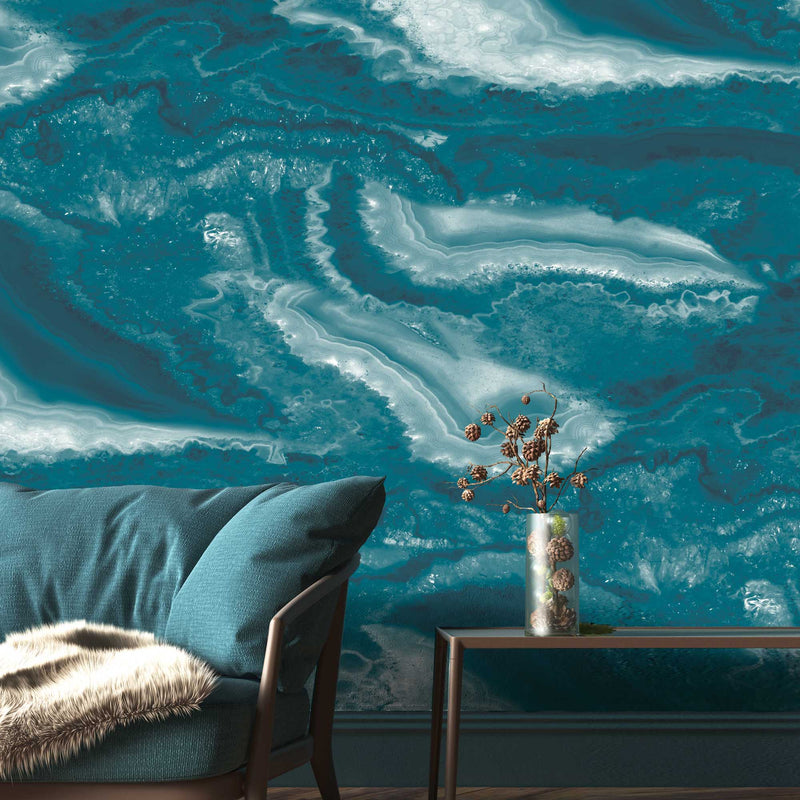 Imagate Agate Teal Wall Mural By Woodchip & Magnolia 