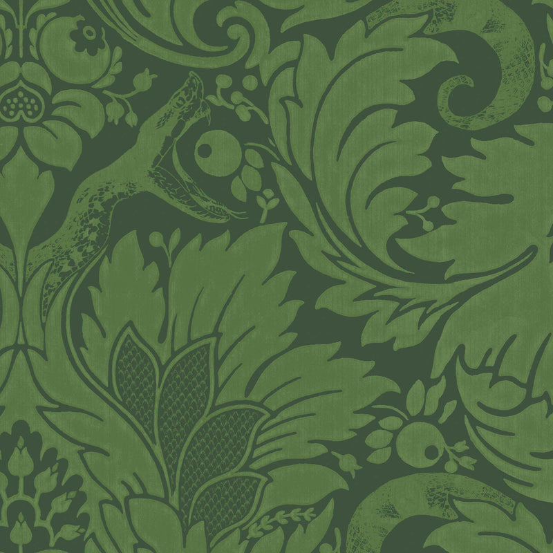 PVC Green Damask Pattern Wallpaper For Home, Size: 50 Square Feet