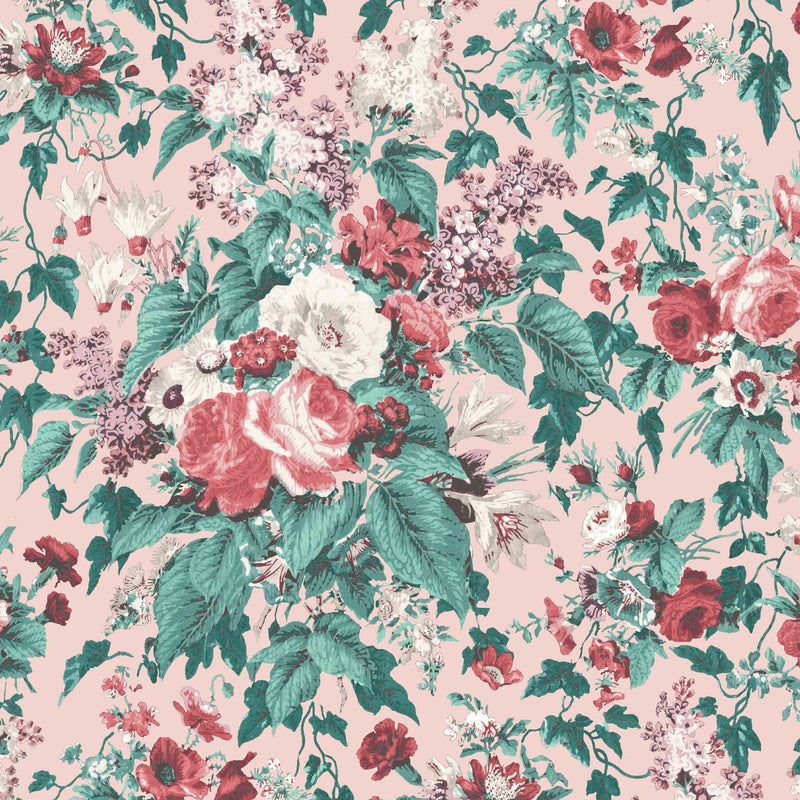Faded Glamour Pretty Pink Floral Wallpaper By Pearl Lowe