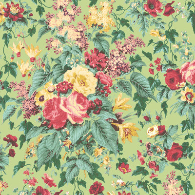 Faded Glamour Vintage Green Floral Wallpaper By Pearl Lowe 
