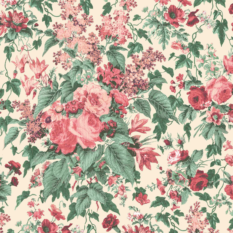 Faded Glamour Oatmeal Floral Wallpaper By Pearl Lowe