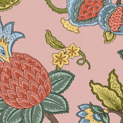 Doris Jacobean Plaster Pink Wallpaper