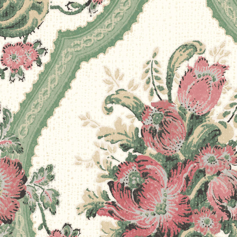 Victoriana Orchard Green Wallpaper