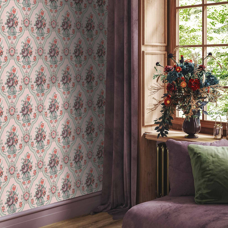 Victoriana Rose Pink Wallpaper