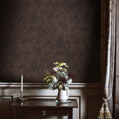 Heirloom Lace Chocolate Wallpaper