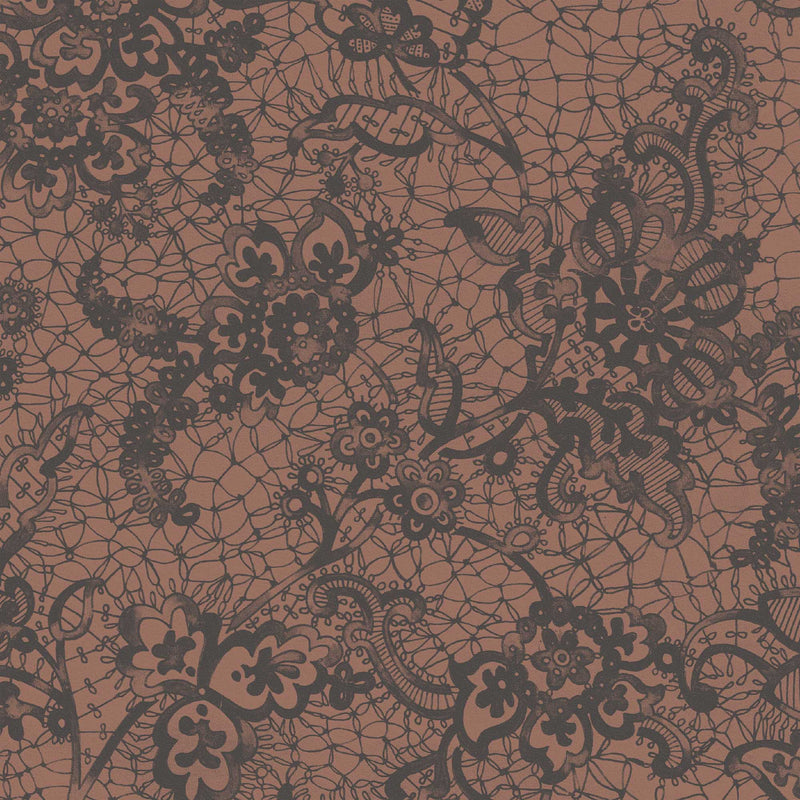 Heirloom Lace Chocolate Wallpaper