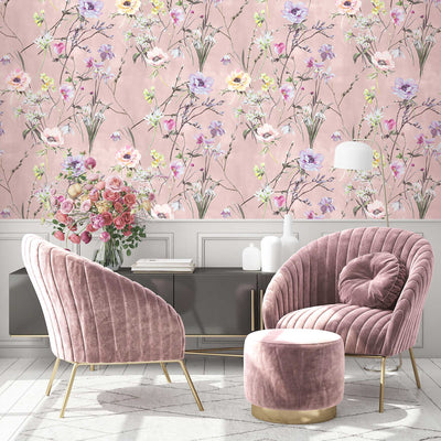 Maytime Dusky Pink Wallpaper