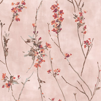 Blossom Burnt Orange & Blush Wallpaper