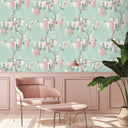 Wisteria Botanical Mint Wallpaper