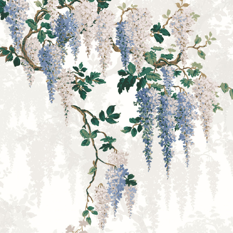 Wisteria Botanical Cornflower Blue Border