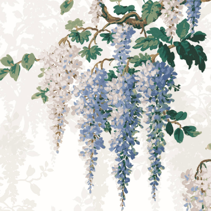 Wisteria Botanical Cornflower Blue Border