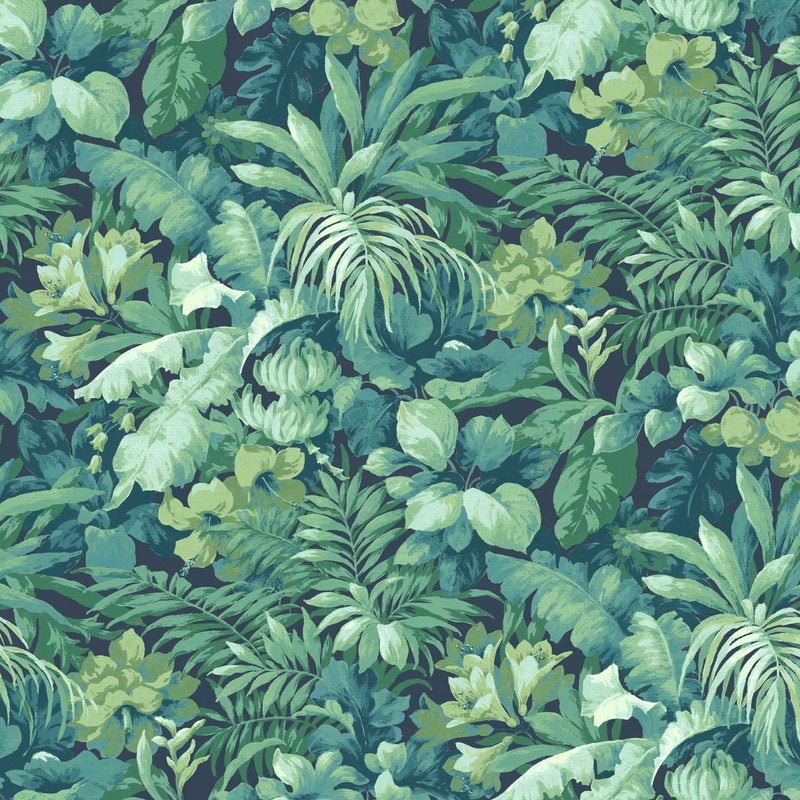 Canopy Navy/Green Wallpaper