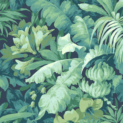 Canopy Navy/Green Wallpaper