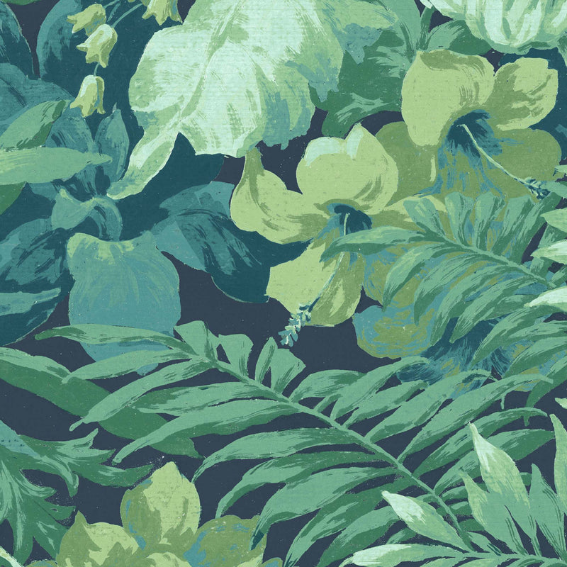 Canopy Navy/Green Wallpaper