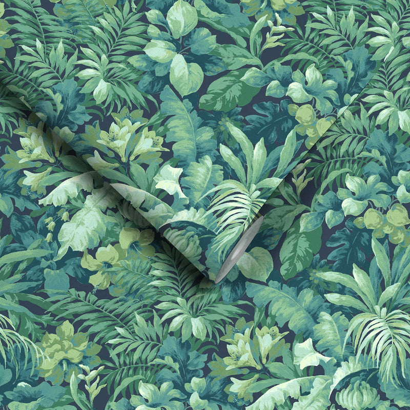 Canopy Navy/Green Wallpaper