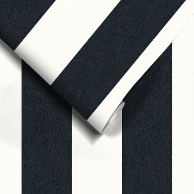 Awning Stripe Monochrome Wallpaper