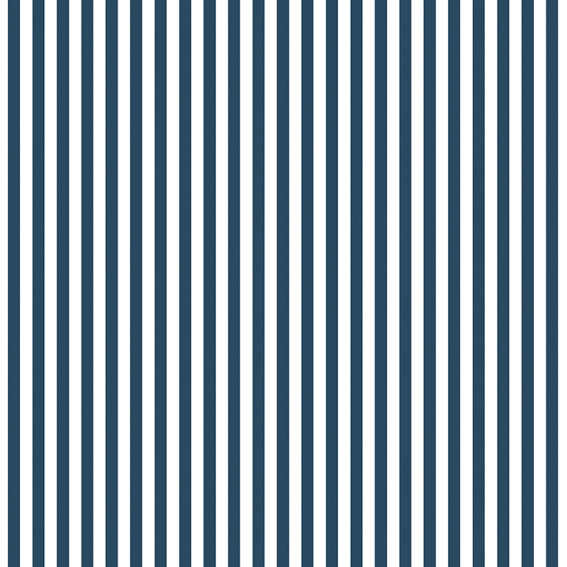 Matchstick Stripe Navy/White Wallpaper