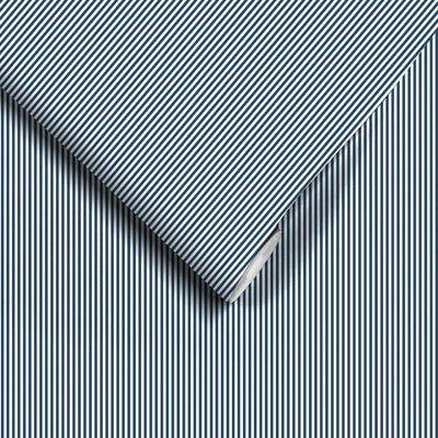 Matchstick Stripe Navy/White Wallpaper