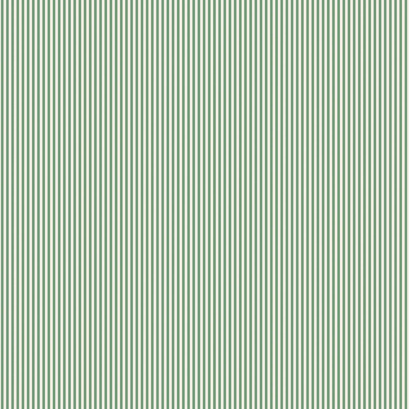 Matchstick Stripe Green/Magnolia Wallpaper