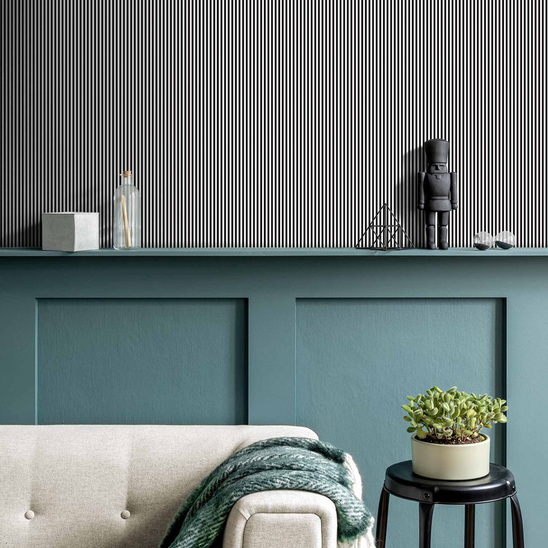 Matchstick Stripe Monochrome Wallpaper