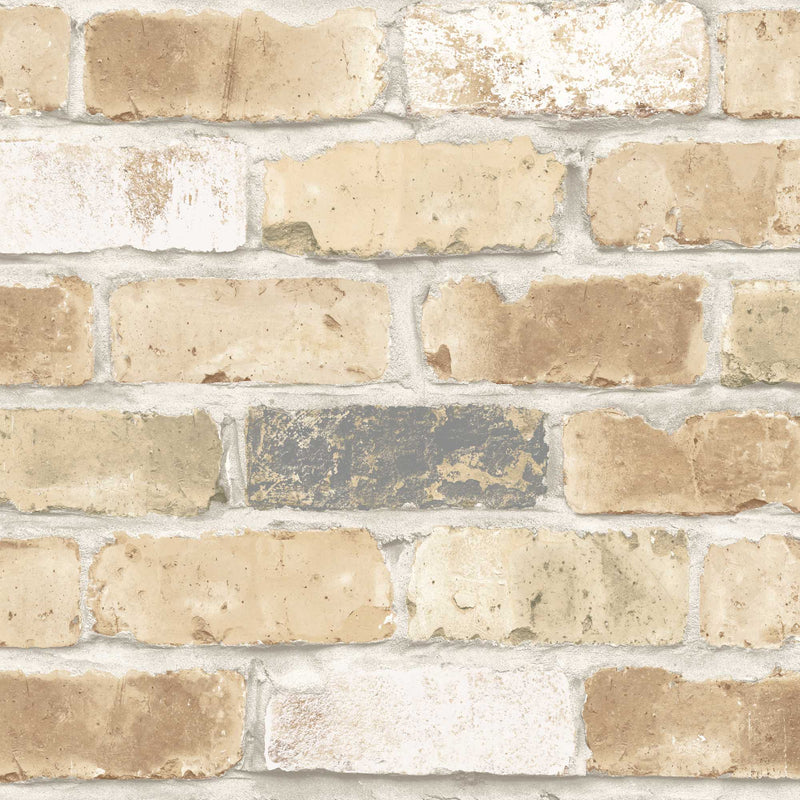 Weathered London Stock Brick Wallpaper