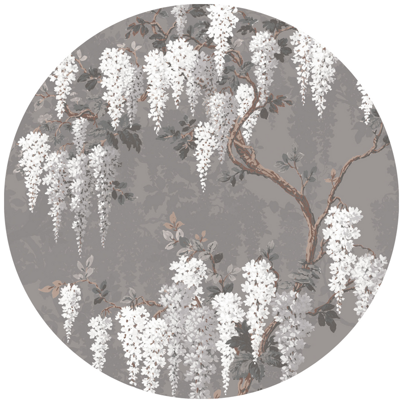 Wisteria Latte/Slate Grey Linen Fabric