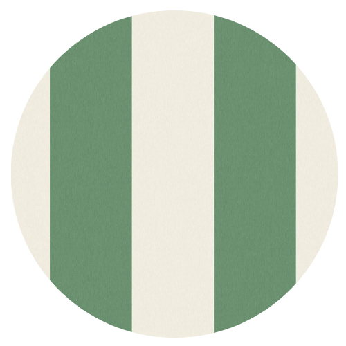 Awning Stripe Green/Magnolia Linen Fabric