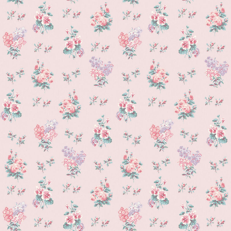 Posies in Pale Pink Wallpaper