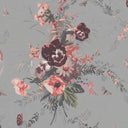 Violas and Butterflies Grey Wallpaper